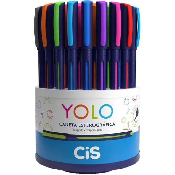 Estojo Caneta Esferográfica Yolo 0.7mm C/ 10 Cores Cis Foto 1