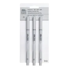 Estojo Caneta Nanquim Winsor & Newton 3 Pontas Cinza Foto mini 1