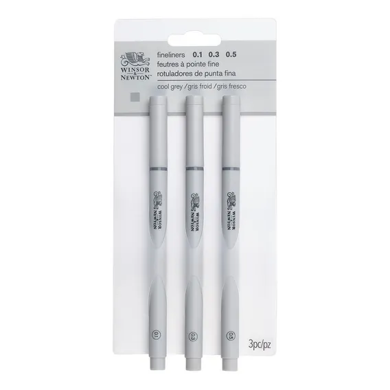 Estojo Caneta Nanquim Winsor & Newton 3 Pontas Cinza Foto 1