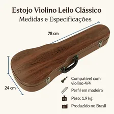 Estojo Case Violino Leilo Clássico Madeira Foto mini 4