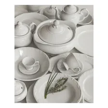 Estojo Com 6 Pratos Rasos Pomerode Porcelana Branca Schmidt Foto mini 4