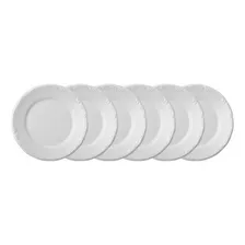 Estojo Com 6 Pratos Rasos Pomerode Porcelana Branca Schmidt Foto mini 1
