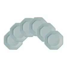 Estojo Com 6 Pratos Sobremesa Prisma Branco - Schmidt Foto mini 3