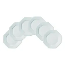 Estojo Com 6 Pratos Sobremesa Prisma Branco - Schmidt Foto mini 1
