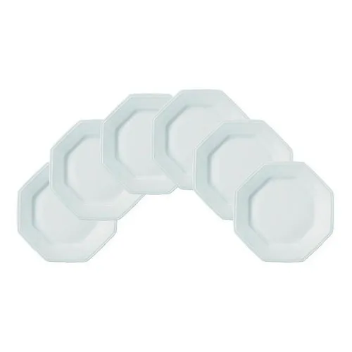 Estojo Com 6 Pratos Sobremesa Prisma Branco - Schmidt Foto 1