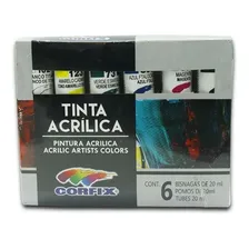 Estojo De Tinta Acrilica 06 Cores Corfix Foto mini 1