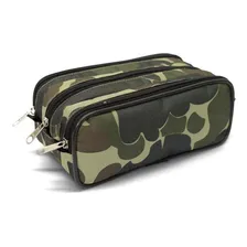Estojo Escolar Com 3 Divisórias Ls Ee2110 Verde Camuflado Foto  mini 1