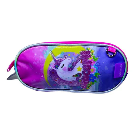Estojo Escolar De Unicornio Com 2 Reparticoes Foto 1