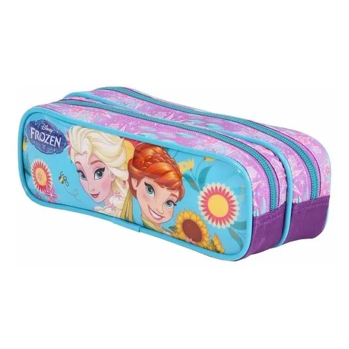 Estojo Escolar Duplo Dermiwil Frozen 60228 Estojo Escolar Cor Lilás Foto 1