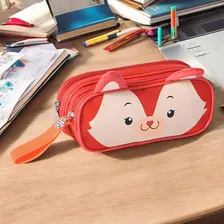 Estojo Escolar Duplo Infantil Animais Raposa Clio Pets Foto mini 4