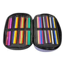 Estojo Escolar Grande Jumbo 100 Pens Rosa Aig Foto mini 2