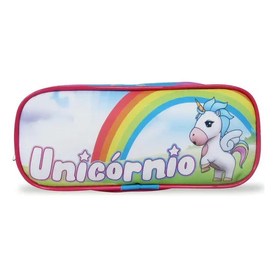Estojo Escolar Infantil Unic贸rnio Foto 1