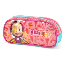 Estojo Escolar Masha E O Urso Luxcel - Salmão Foto  mini 1