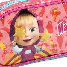 Estojo Escolar Masha E O Urso Luxcel - Salmão Foto mini  3