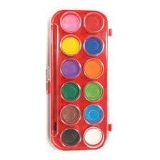 Estojo Jogo Aquarela Pintura 12 Cores Vivas + Pincel Escola Foto mini 3