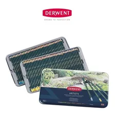 Estojo Lápis Cor Derwent Permanente Artists 72 Cores Lata Foto mini 3