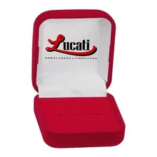 Estojo Linha Veludo Corte H Para Anel Aliança Brinco Cor Vermelho Foto mini 2