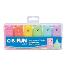 Estojo Marca Texto Cis Fun Mini 6 Cores Pastel Foto  mini 1