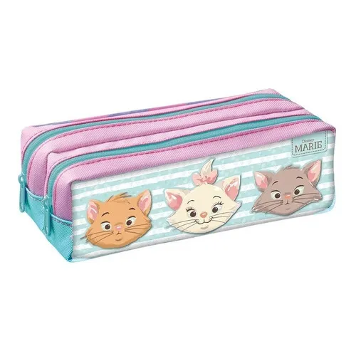 Estojo Marie Gatinha Disney Ciano 2 Compartimentos - Foroni Foto 1