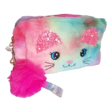 Estojo Pelucia Gatinho Escolar Necessaire Porta Objetos Foto mini 4