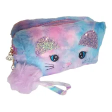 Estojo Pelucia Gatinho Escolar Necessaire Porta Objetos Foto mini 3