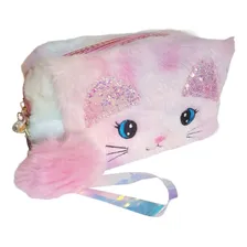 Estojo Pelucia Gatinho Escolar Necessaire Porta Objetos Foto mini 1