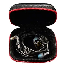 Estojo Porta Fone De Ouvido Case Bag Para Kz Shure Jbl Preto Cor Case-preto-ziper-vermelho Foto mini 1