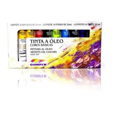 Estojo Tinta Oleo Com 10 Cores Basicas De 20ml Corfix Foto mini 1