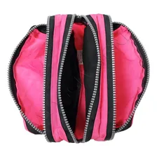 Estojo Triplo Escolar Feminino Masculino Tactel Simples Bom Cor Rosa Foto mini 4