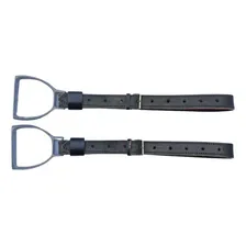 Estribo Aluminio C/ Loro Couro Cavalo Crioulo Cor Preto Foto mini 1