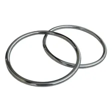 Estribo Estrivo Argola Inox Modelo Argolão Cavalo Loro Sela Cor Aço Inox Foto mini  3