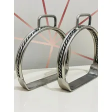 Estribo Par Em Inox Resistente Cavalo Sela Imediato Cor Prateado Foto mini 4