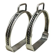 Estribo Par Em Inox Resistente Cavalo Sela Imediato Cor Prateado Foto mini 1