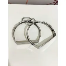 Estribo Par Em Inox Resistente Cavalo Sela Imediato Cor Prateado Foto mini 2