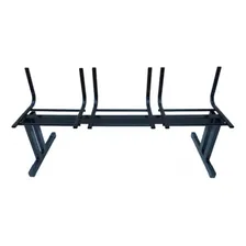 Estrutura Longarina 3 Lugares Ergon么mica Resistente Preto Foto mini 1