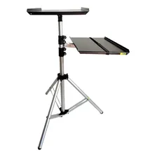 Estudius T2B Suporte Tripé Projetor E Notebook Com Bandeja Retrátil 1,8m Preto e Cinza Foto mini  2