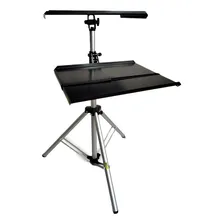 Estudius T2B Suporte Tripé Projetor E Notebook Com Bandeja Retrátil 1,8m Preto e Cinza Foto mini  3