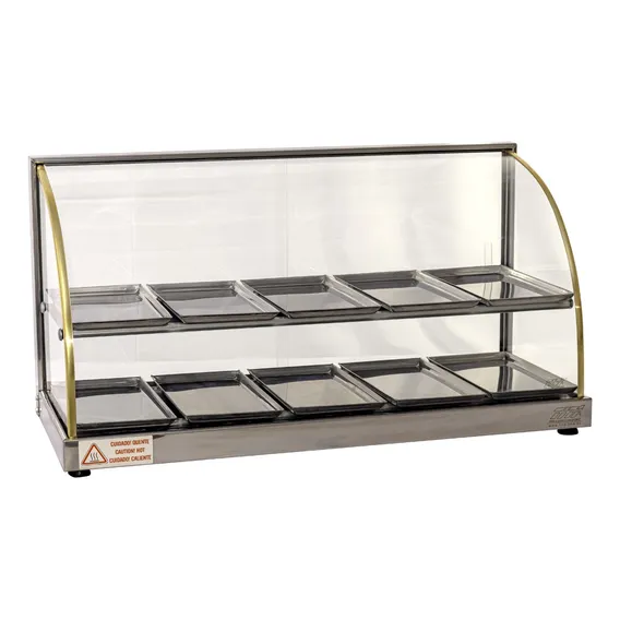 Estufa P/ Salgados 10 Bandejas Dupla Vidro Curvo Inox Titã 220V Foto 1