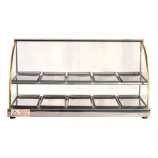 Estufa P/ Salgados 10 Bandejas Dupla Vidro Curvo Inox Titã 220V Foto mini 2