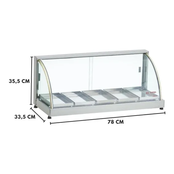 Estufa Vitrine Expositora Elétrica Para Salgados 5 Bandejas 110v Foto 1