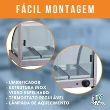 Estufa Vitrine Expositora Elétrica Para Salgados 5 Bandejas 110v Foto mini 3