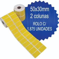 Etiqueta Adesiva 50x30x2 Colunas Amarelo 5 Rolos Foto mini 2