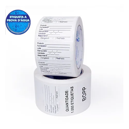 Etiqueta Anvisa Validade De Alimento Bopp 60x30 - 4 Rolos Cor Branco Quantidade De Linhas 3 Linhas Foto 1