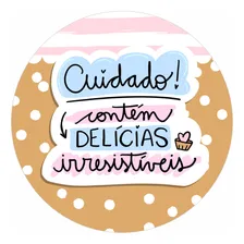 Etiqueta Autoadesiva De Adesivo Vinil Com Formato De Rolo Kidecor Rotulo Personalizado Circular Cor Bege 4cm Foto  mini 1