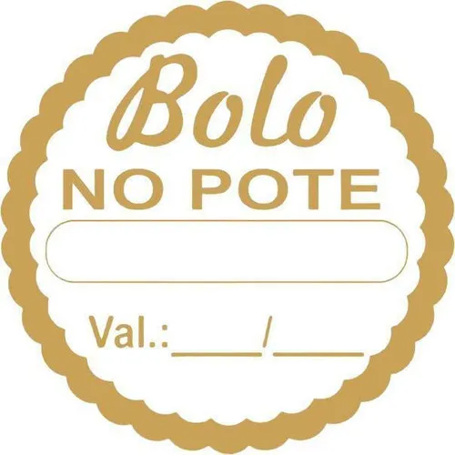 Etiqueta Bolo No Pote Tamanho 3x3 Cm 3.000 Unidades Foto 1