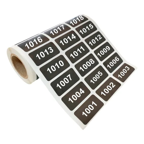 Etiqueta Bopp Preta Numerada 3x1,5 - 1001 Á 2000 Cor Preto Desenho impresso Númerada 1001 - 2000 Foto 1