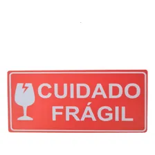 Etiqueta Cuidado Frágil 100x50 500 Etiquetas Adesivas Cor Vermelho Foto mini 4