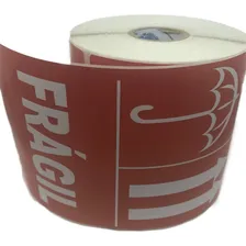 Etiqueta Cuidado Frágil Este Lado Para Cima Cor Vermelho Foto mini 4