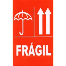 Etiqueta Cuidado Frágil Este Lado Para Cima Cor Vermelho Foto mini 2