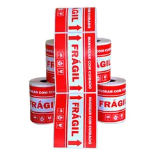 Etiqueta Frágil Etiqueta Cuidado Fragil - 100x150 - Adesiva Cor Vermelho Foto mini  2